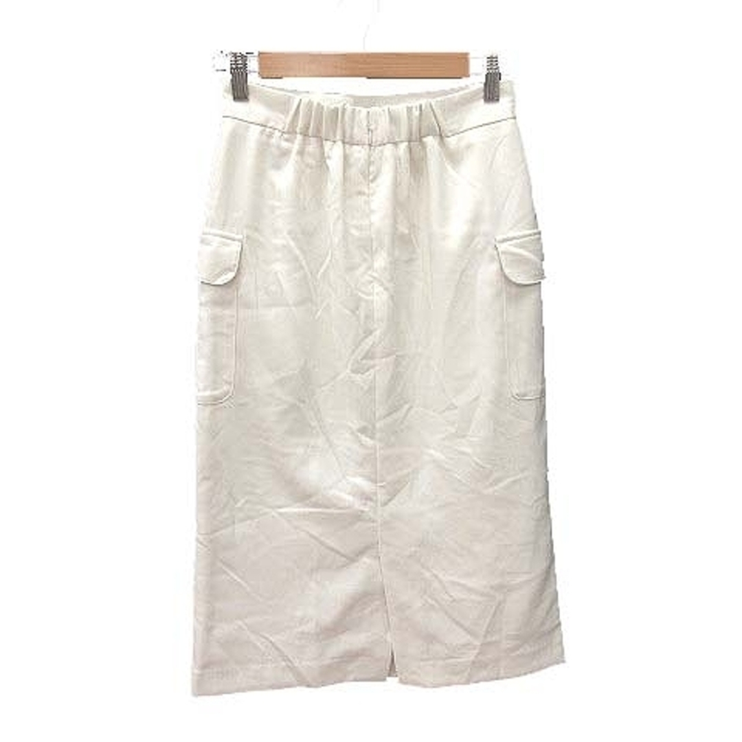 AG by aquagirl(エージーバイアクアガール)のエージーバイアクアガール タイトスカート ロング ショート斜めストライプ M 白 レディースのスカート(ロングスカート)の商品写真