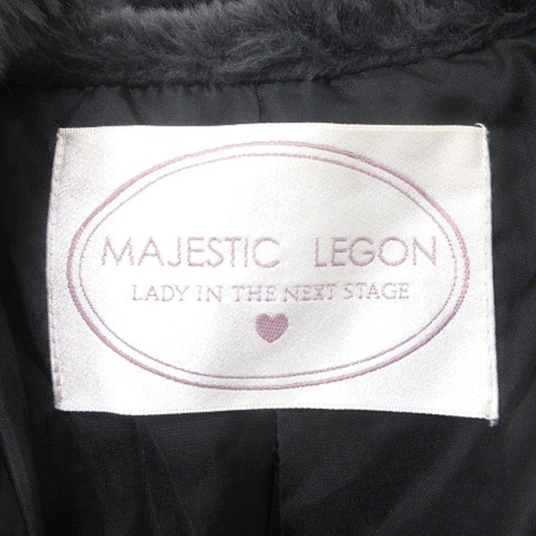 MAJESTIC LEGON(マジェスティックレゴン)のマジェスティックレゴン 中綿ジャケット 総裏地 フェイクファー M 黒 ブラック レディースのジャケット/アウター(ブルゾン)の商品写真