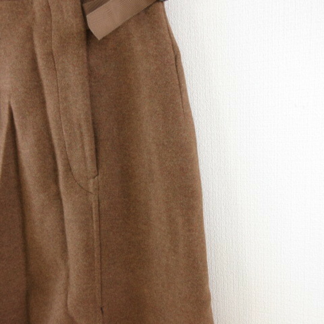 UNIQLO(ユニクロ)のユニクロ UNIQLO ダブルフェイススカート ひざ丈 茶 64 レディースのスカート(ひざ丈スカート)の商品写真