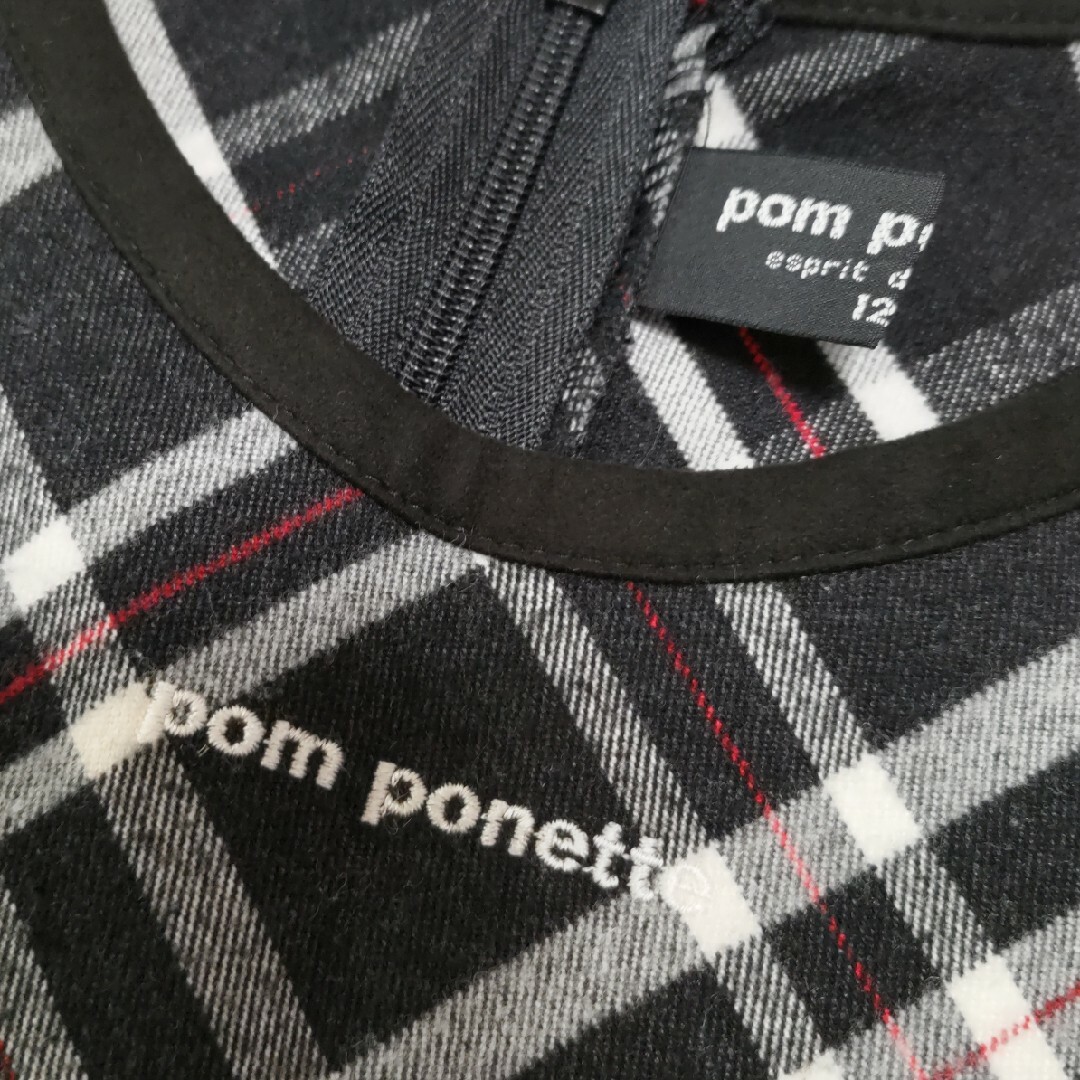 pom ponette(ポンポネット)の120　ポンポネット　チェックワンピース 日本製 キッズ/ベビー/マタニティのキッズ服女の子用(90cm~)(ワンピース)の商品写真