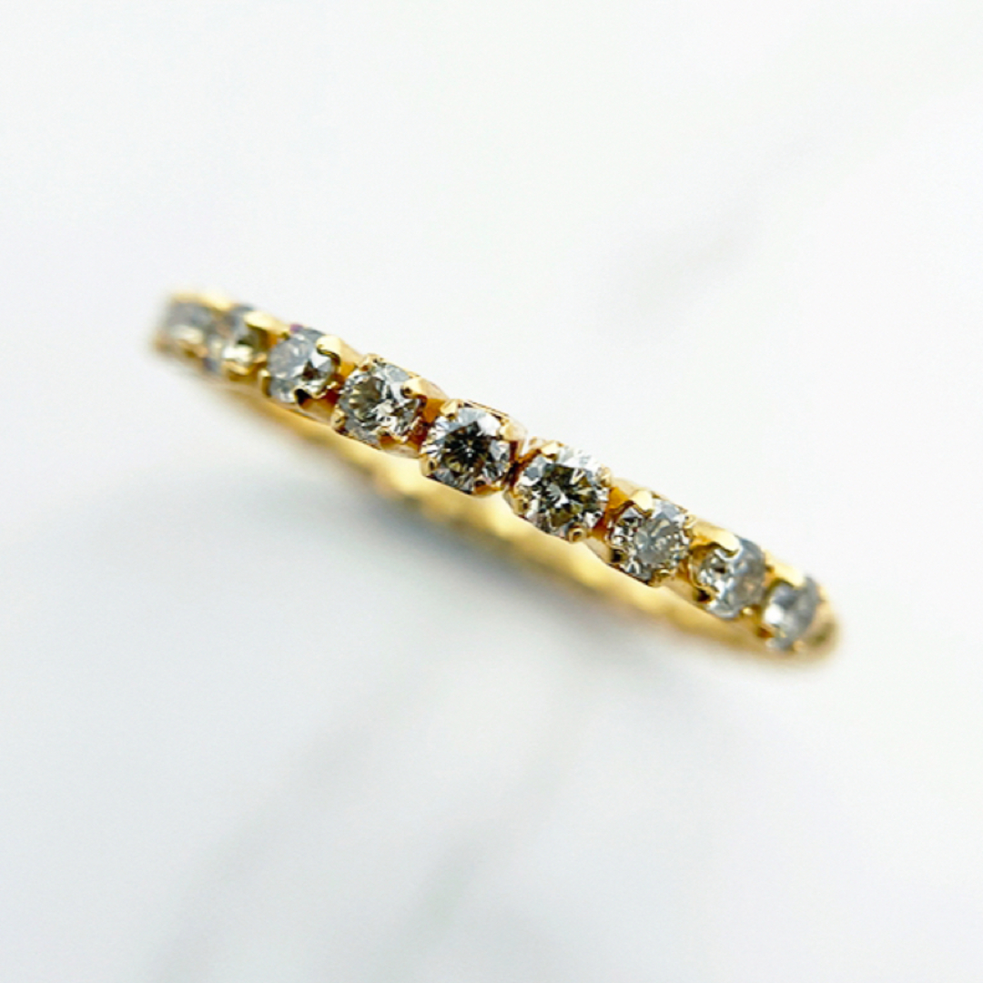 新品❗️K18YG ダイヤストレッチリング☆サイズ9号〜フリーサイズ✨