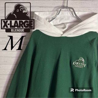 エクストララージ(XLARGE)の【コムドットゆうた着用モデル】エクストララージ ワンポイント刺繍 バイカラー M(パーカー)