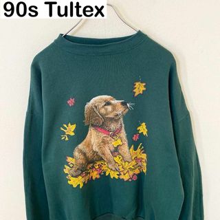 USA製　90s Tultex アニマル　プリント　スウェット　古着　アメカジ(スウェット)