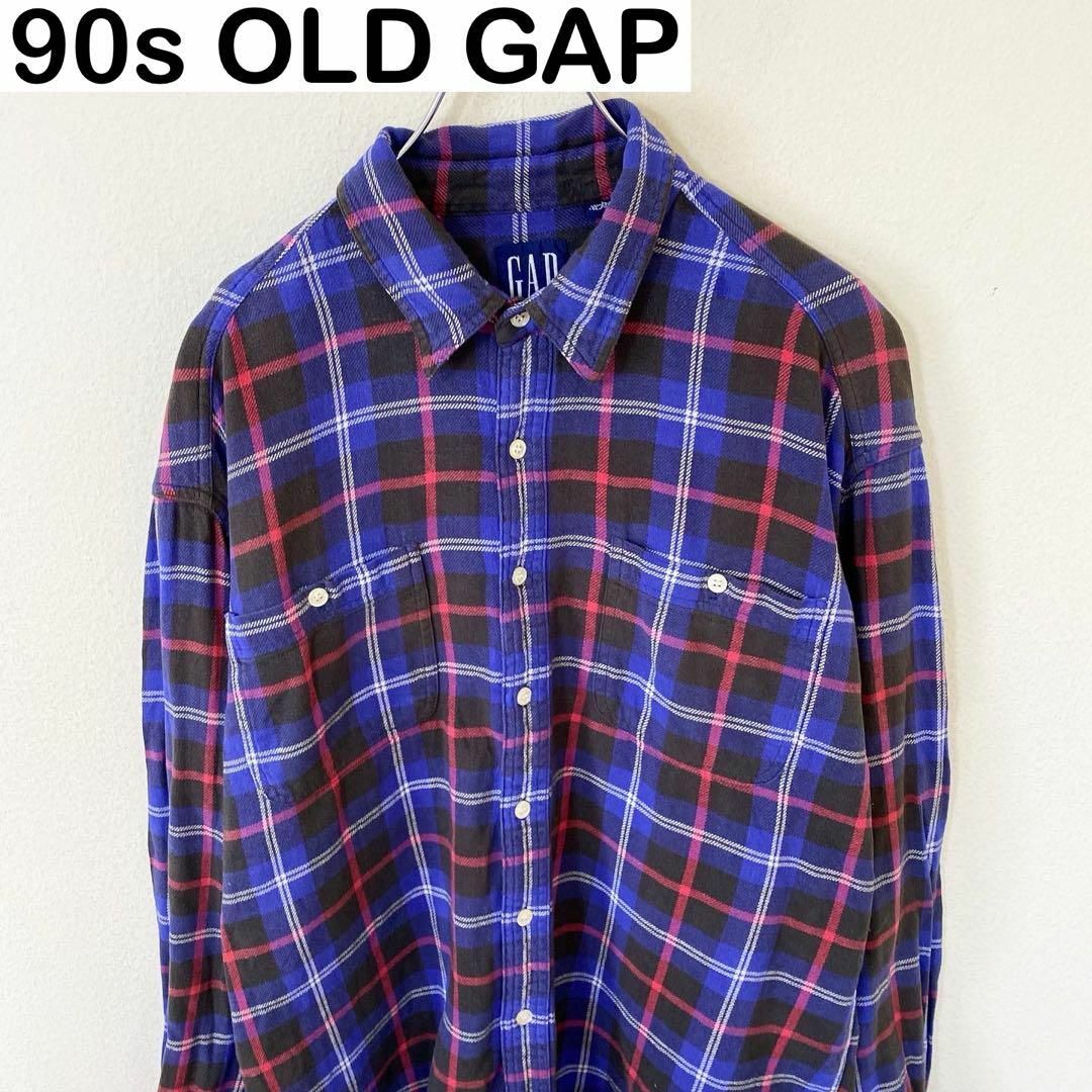 90s OLD GAP チェック　ネルシャツ　　ヴィンテージ　アメカジメンズ