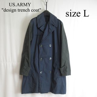 MILITARY - US.ARMY バイカラー デザイン トレンチ コート ジャケット アウター L