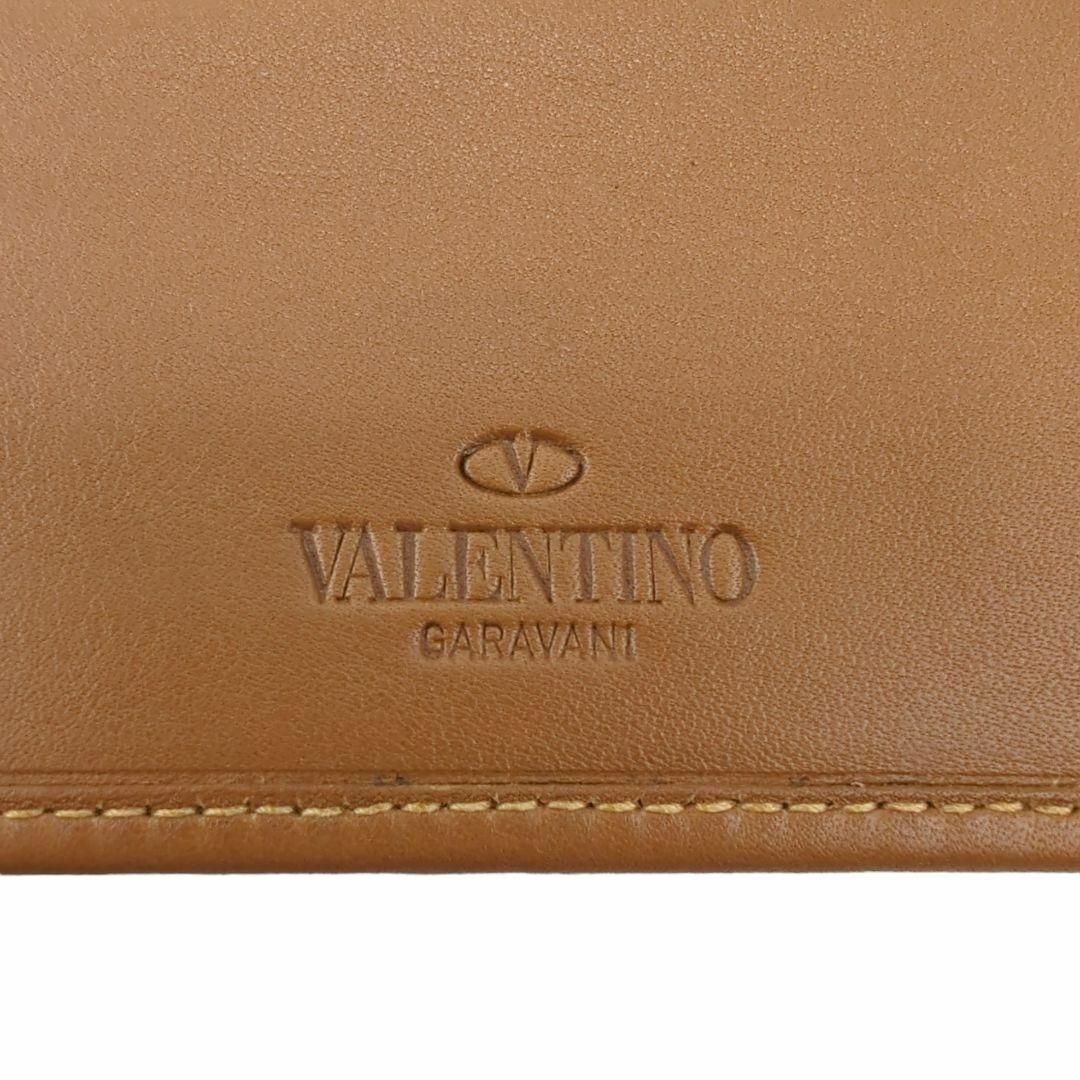 VALENTINO(ヴァレンティノ)のVALENTINO バレンティノ　2つ折り財布　ブラウン　茶色　メンズ　スタッズ メンズのファッション小物(折り財布)の商品写真