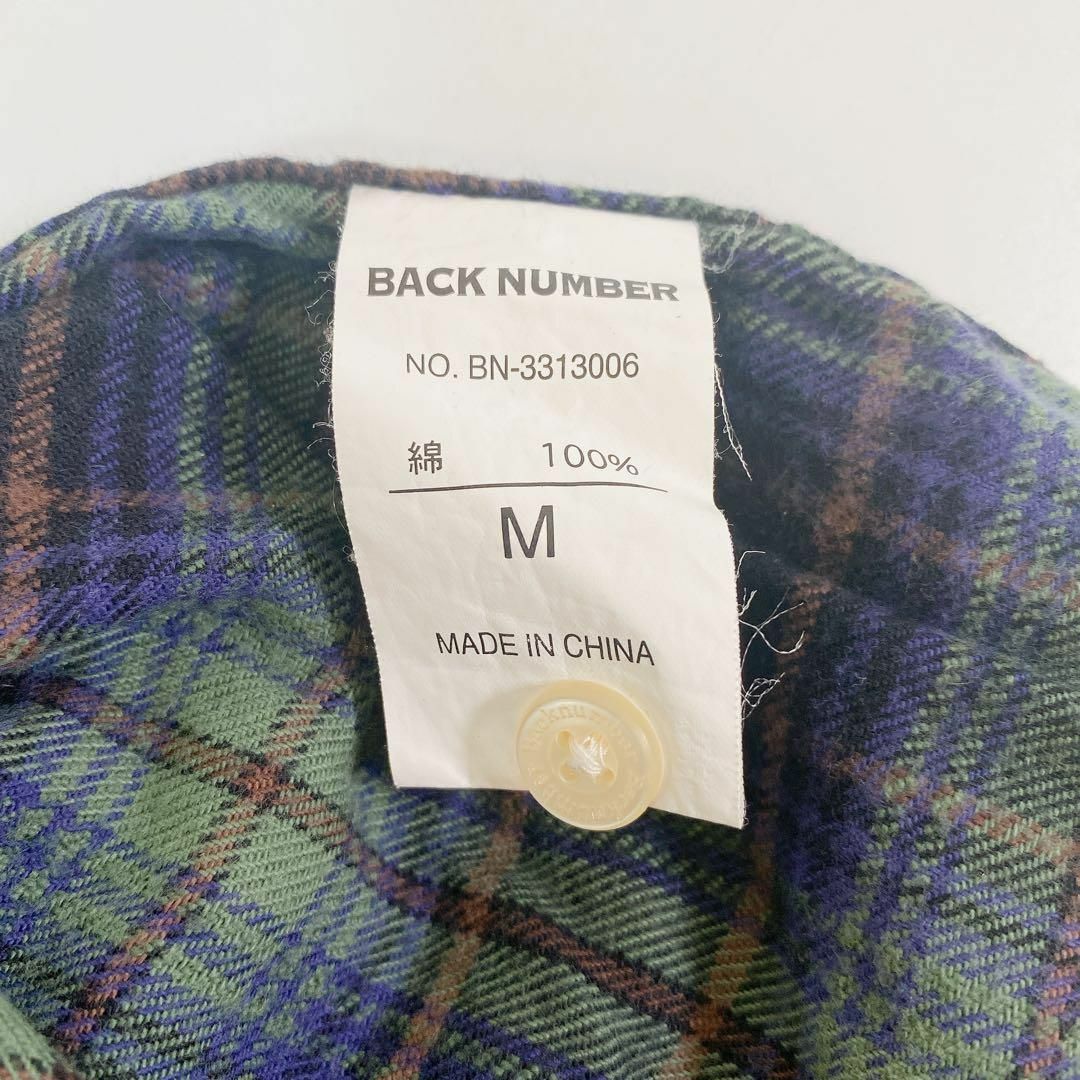 BACK NUMBER(バックナンバー)の2940　バックナンバー　メンズ　ネルシャツ　M　グリーン　ブルー メンズのトップス(シャツ)の商品写真
