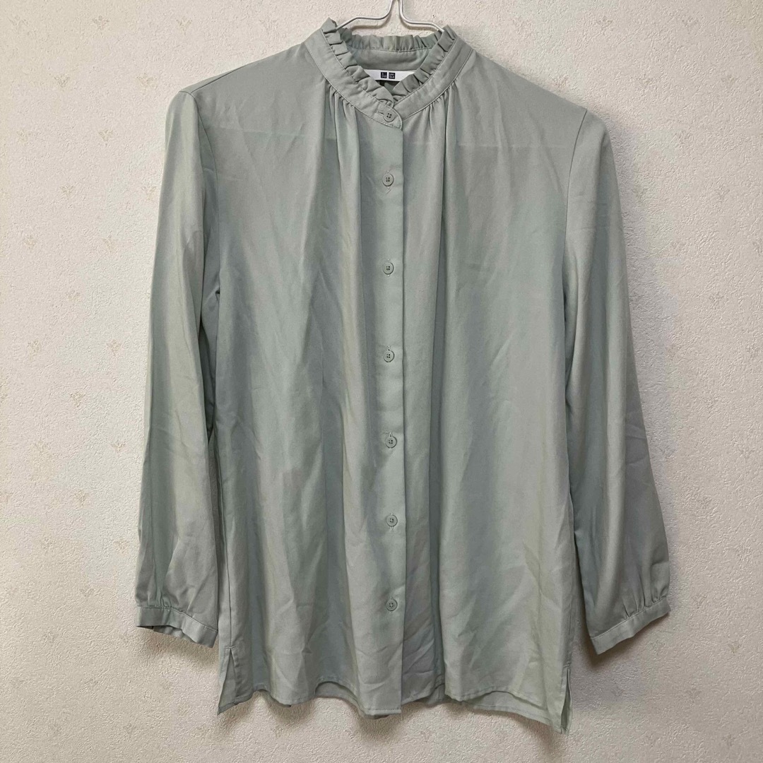 UNIQLO(ユニクロ)のブラウス ミントカラー Sサイズ         レディースのトップス(シャツ/ブラウス(長袖/七分))の商品写真