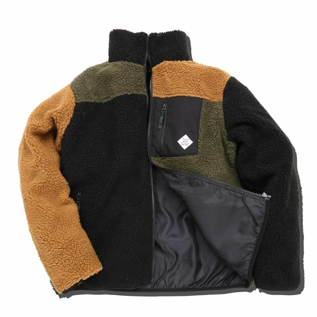 B-■シープボア スタンド ブルゾン ジャケット マルチカラー②/M メンズのジャケット/アウター(ブルゾン)の商品写真