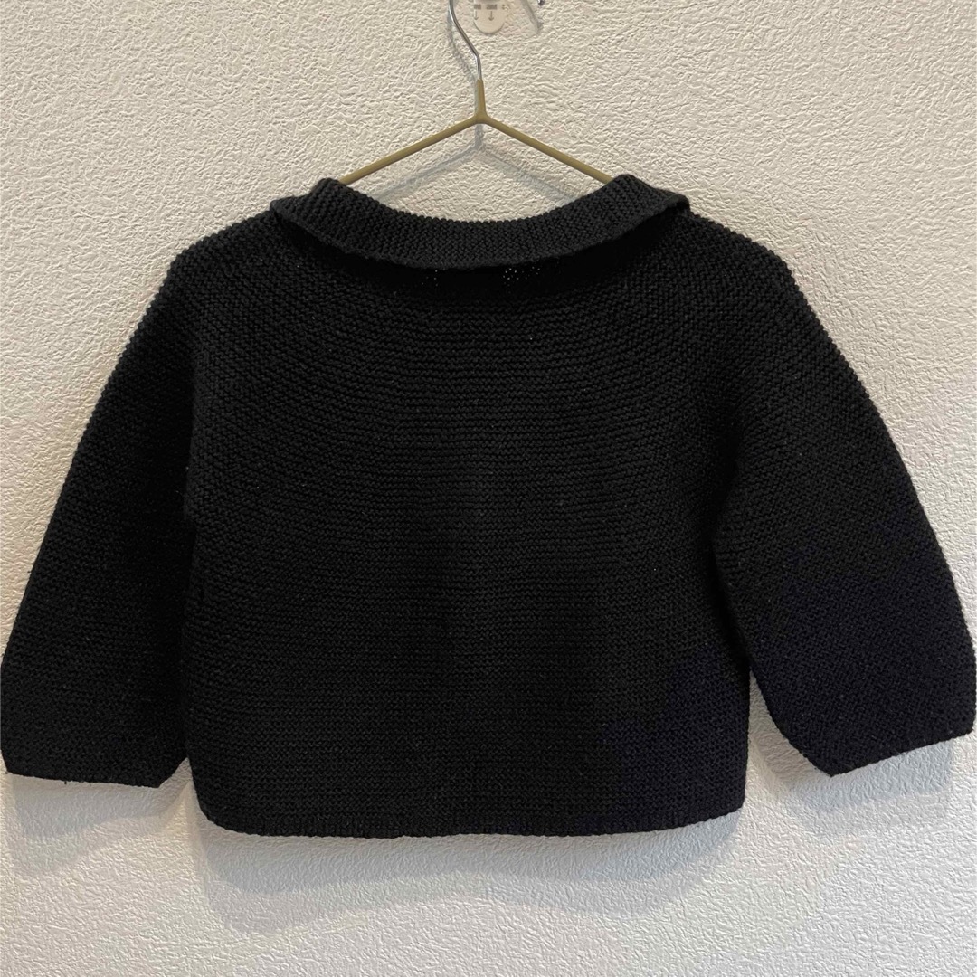 ZARA KIDS(ザラキッズ)のZARA ブラック ニットカーディガン 86 キッズ/ベビー/マタニティのベビー服(~85cm)(カーディガン/ボレロ)の商品写真