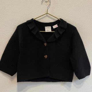 ザラキッズ(ZARA KIDS)のZARA ブラック ニットカーディガン 86(カーディガン/ボレロ)