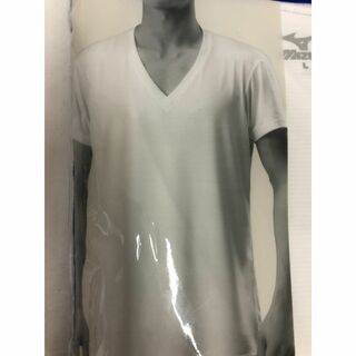 ミズノ(MIZUNO)の新品 2枚組  Mizuno ミズノ Vネック 半袖 Tシャツ ホワイト  Ｌ(Tシャツ/カットソー(半袖/袖なし))