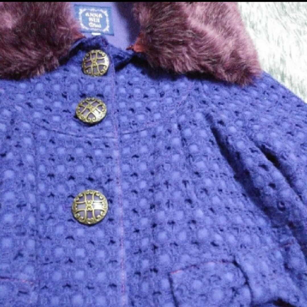 ANNA SUI mini(アナスイミニ)のANNA SUI mini 紫のコートサイズ130 キッズ/ベビー/マタニティのキッズ服女の子用(90cm~)(コート)の商品写真