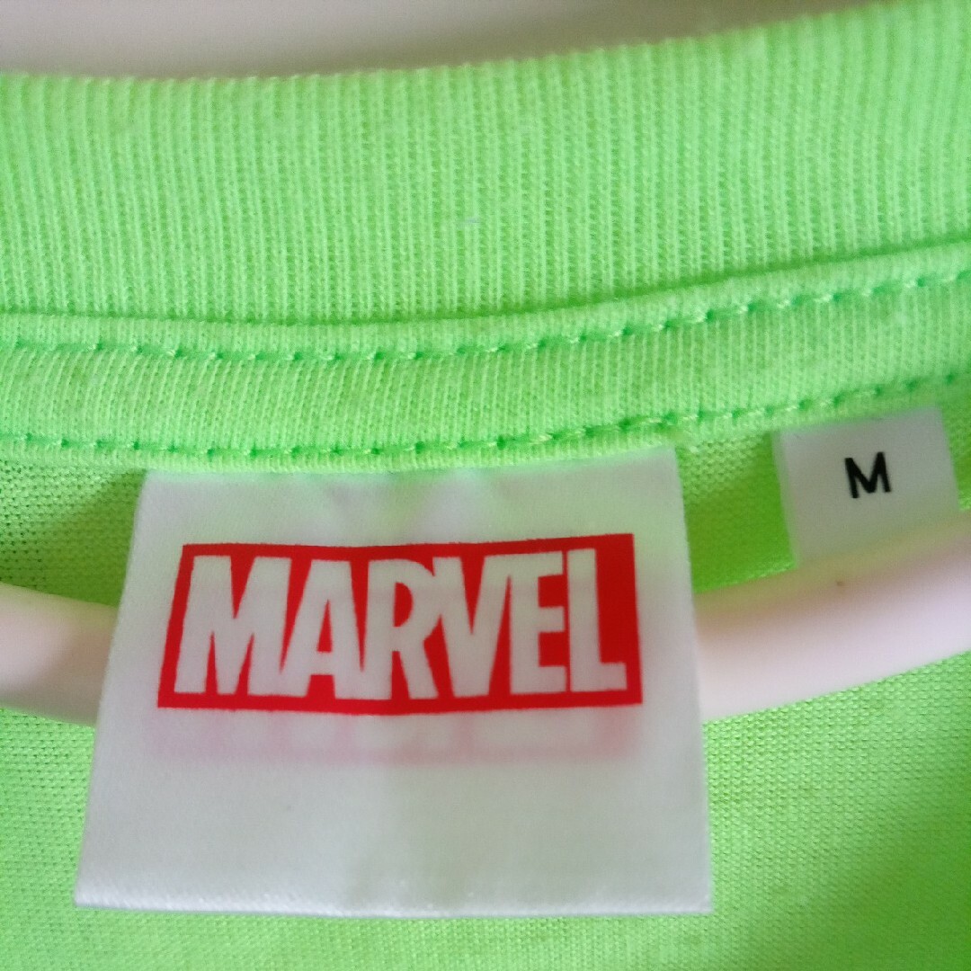 MARVEL(マーベル)のMARVEL 半袖Tシャツ 蛍光グリーン M 中古 美品 メンズのトップス(シャツ)の商品写真