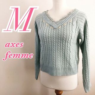 アクシーズファム(axes femme)のaxes femme　アクシーズファム　長袖ニット セーター レース(ニット/セーター)