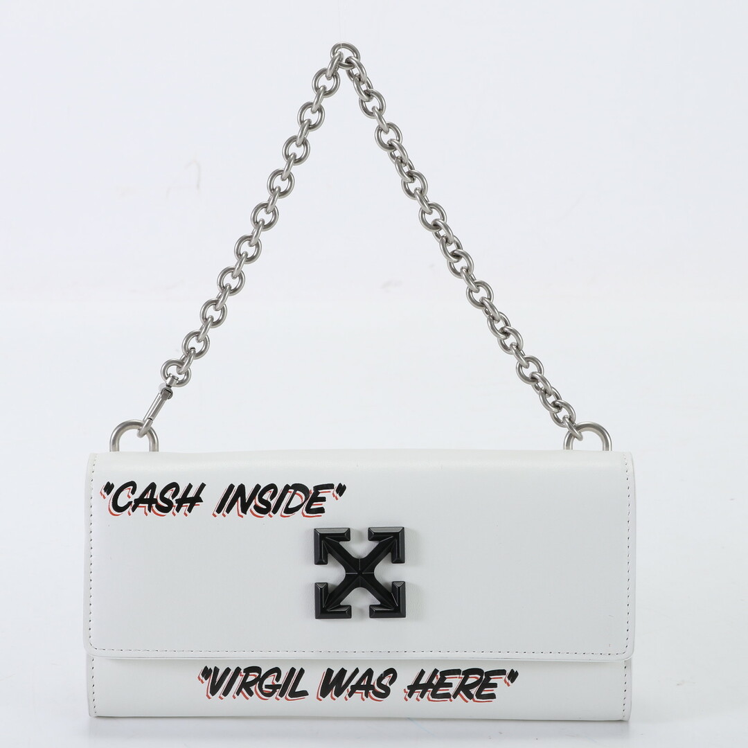 OFF-WHITE(オフホワイト)の美品 OFF-WHITE オフホワイト Jitney アロー ロゴ チェーン ロング ウォレット レザー 長財布 ブランド メンズ レディース MNT お31-13 レディースのファッション小物(財布)の商品写真