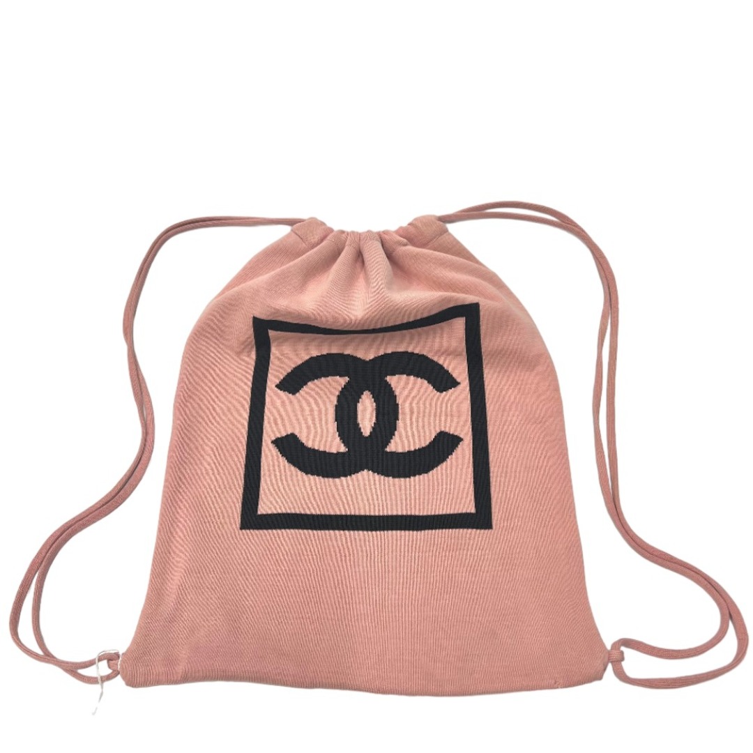 リュック/バックパック[USED/]CHANEL シャネル リュック・デイパック シャネルスポーツ CC ココマーク ナップサック バックパック リュックサック ピンク コットン  tdc-002078-4d