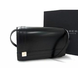 バーバリー(BURBERRY)の■新品同様■ BURBERRY バーバリー レザー クロスボディ ショルダーバッグ ポシェット 斜め掛けかばん レディース ブラック系 AT3489 (ショルダーバッグ)