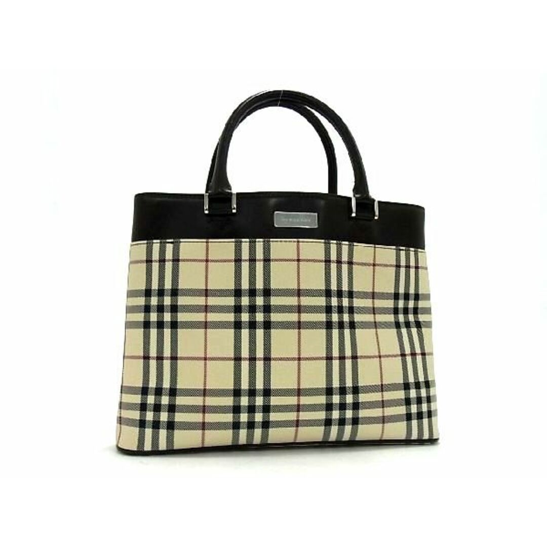 BURBERRY(バーバリー)の■新品同様■ BURBERRY バーバリー ノバチェック ナイロンキャンバス×レザー ハンドバッグ トートバッグ ベージュ系×ブラウン系 AT3426  メンズのバッグ(トートバッグ)の商品写真