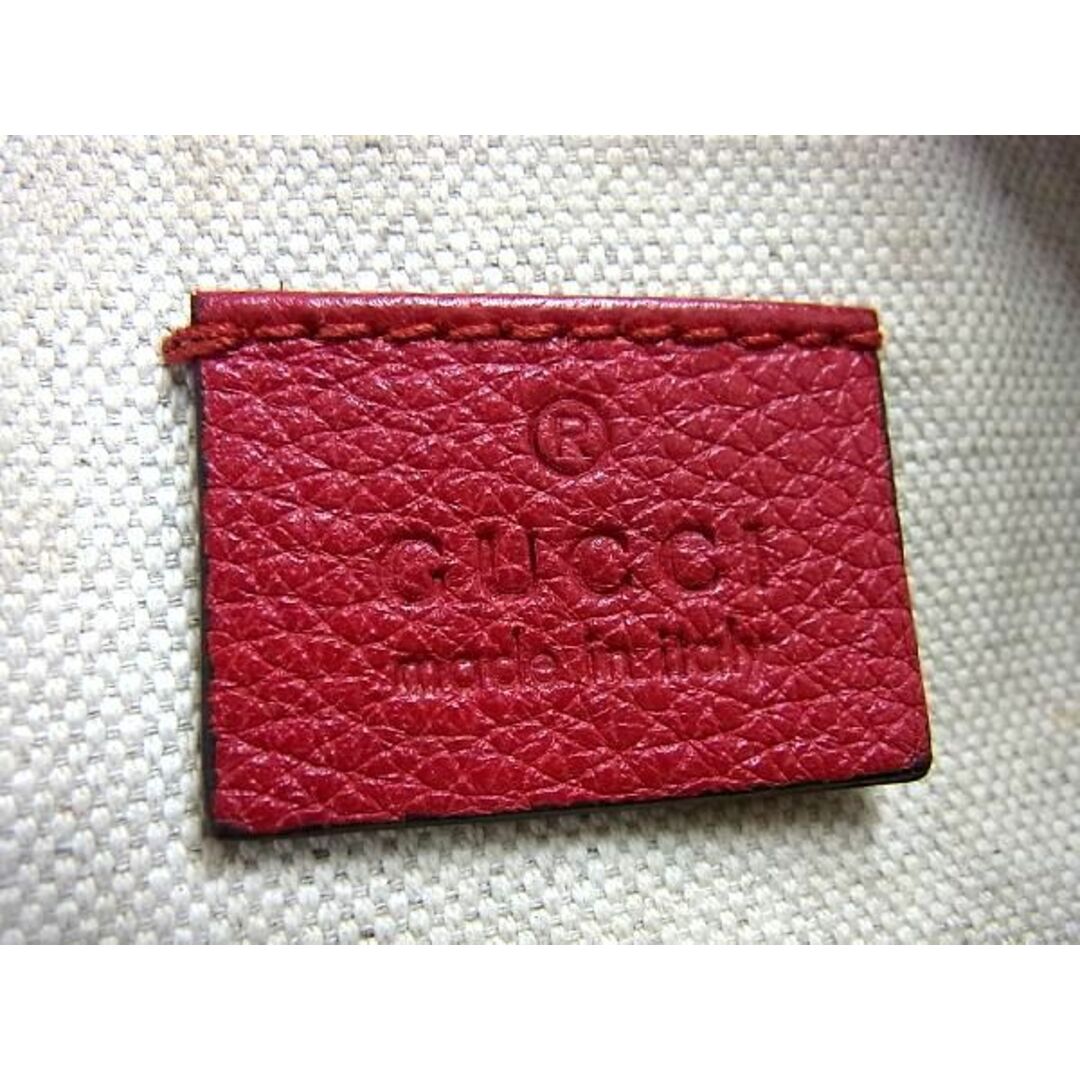 Gucci(グッチ)の■極美品■ GUCCI グッチ 493369 レザー ボディバッグ ウエストポーチ ウエストバッグ メンズ レディース レッド系 AU3181  レディースのバッグ(ハンドバッグ)の商品写真