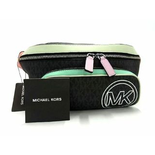 マイケルコース(Michael Kors)の■新品■未使用■ MICHAEL KORS マイケルコース MK柄 PVC×レザー ボディバッグ ウエストポーチ ウエストバッグ ダークグレー系 AT2963(その他)