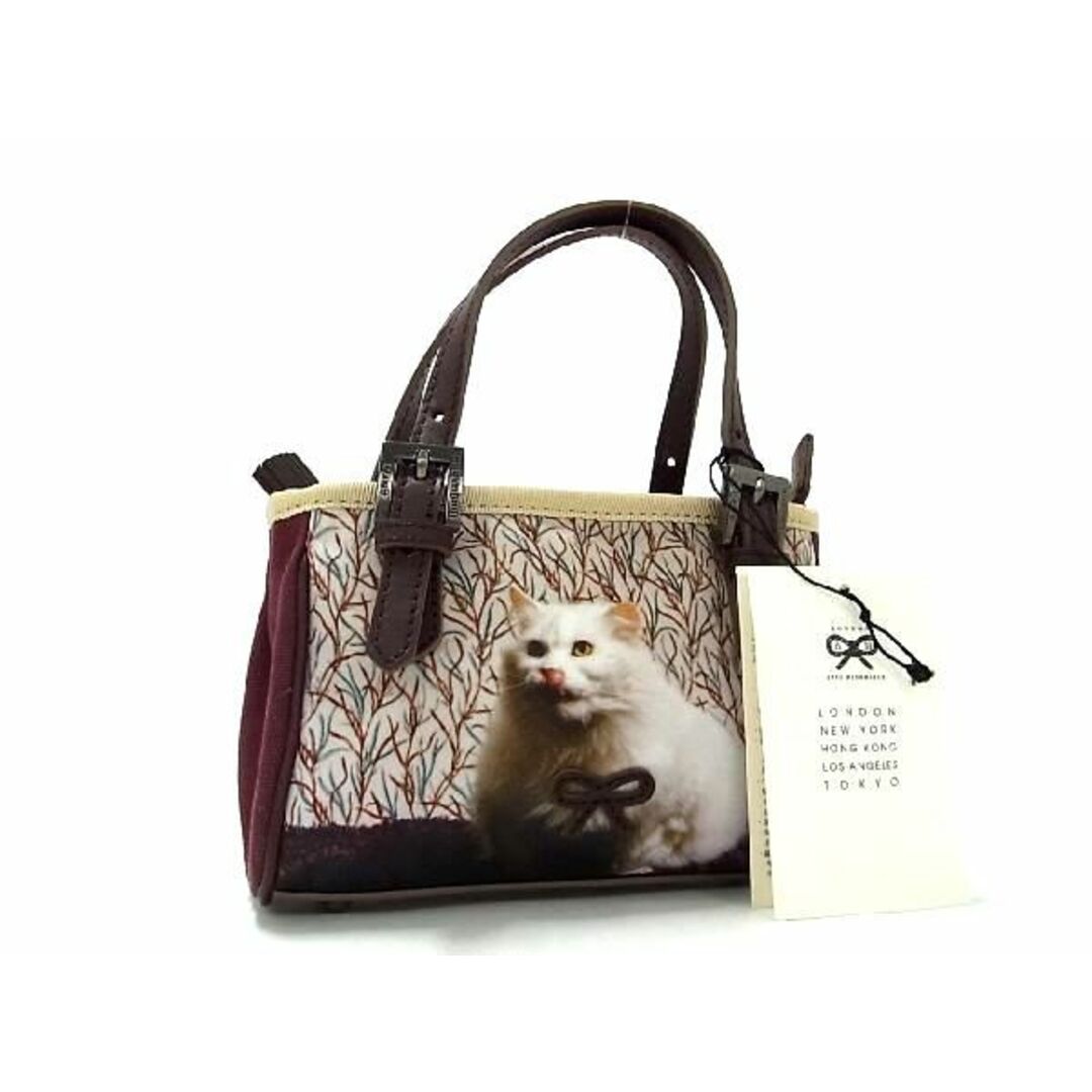 ポリエステルサイズ■新品■未使用■ ANYA HINDMARCH アニヤハインドマーチ ポリエステル キャット タッセル ハンドバッグ ミニバッグ パープル系 BG5214