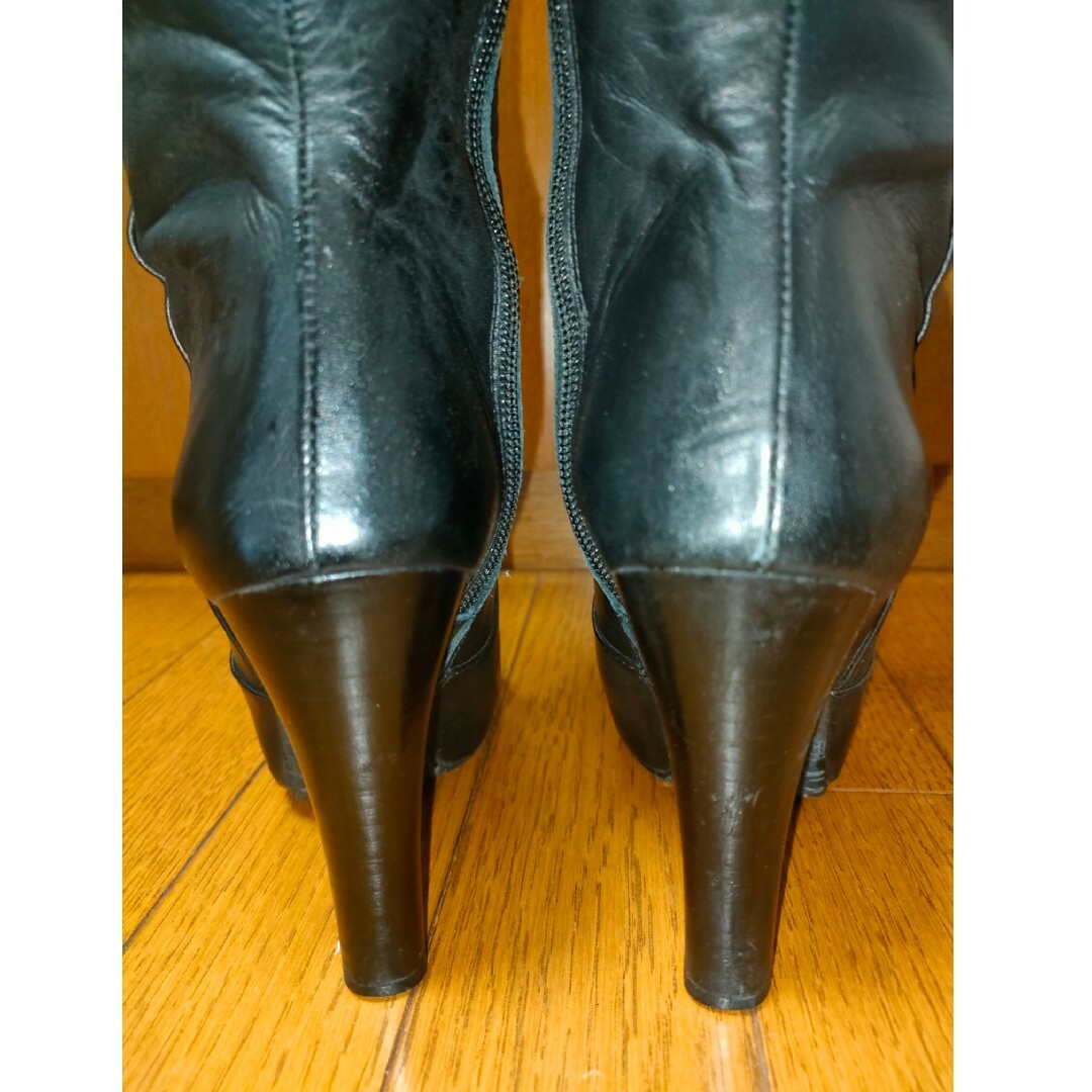 POOL SIDE(プールサイド)のPOOL SIDE プールサイド ハイヒール ニーハイロングブーツ 22cm 黒 レディースの靴/シューズ(ブーツ)の商品写真