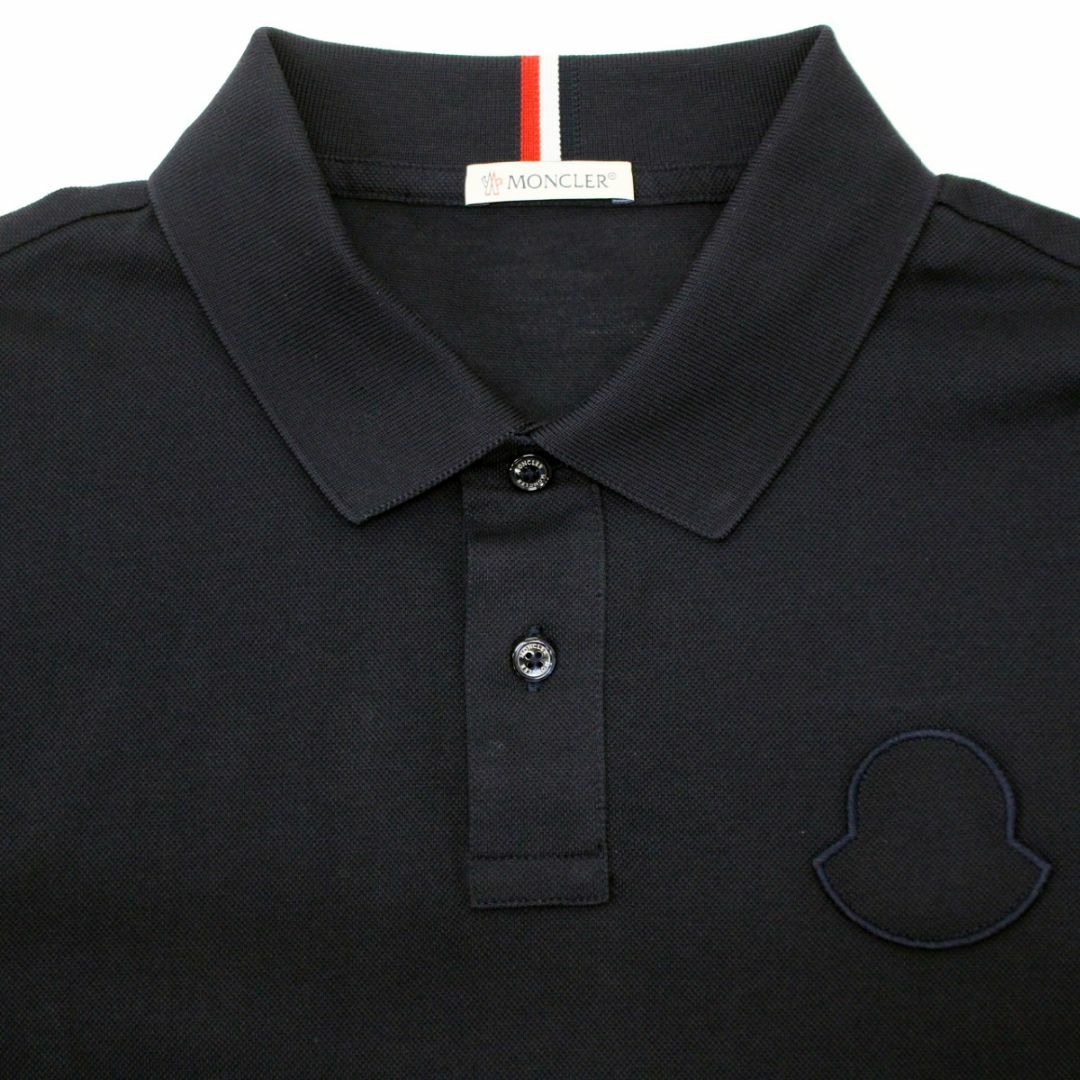 MONCLER(モンクレール)の送料無料 93 MONCLER モンクレール 8A00020 84673 ネイビー ロゴ 半袖 ポロシャツ size S メンズのトップス(ポロシャツ)の商品写真