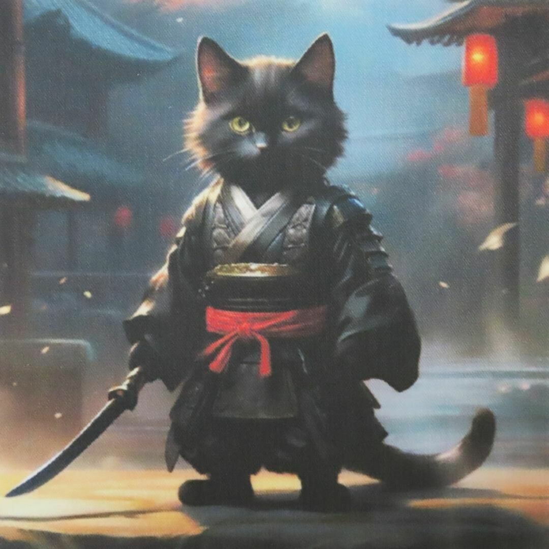 【ゆきちゃん限定】X1381-1 黒猫 侍衣装 パネル No355 【ゆきちゃん限定】X1381-1 黒猫 侍衣装 パネル No355