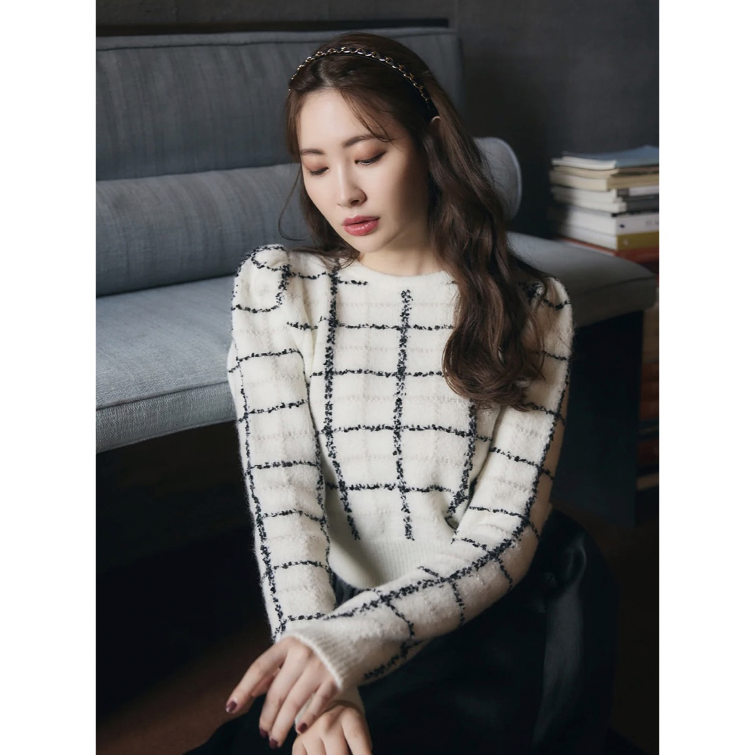 Her lip to - Bouncy Check Knit Pullover / swanの通販 by y ...