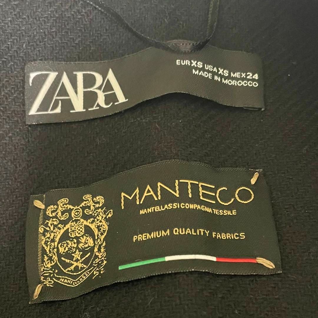 ZARA(ザラ)の【極美品】ZARA MANTECO ロングチェスターコート ユニセックス 黒 メンズのジャケット/アウター(チェスターコート)の商品写真