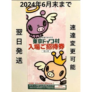 最新 東京ドイツ村 入場ご招待券 2024年6月30日迄 割引券　優待券　無料券(遊園地/テーマパーク)