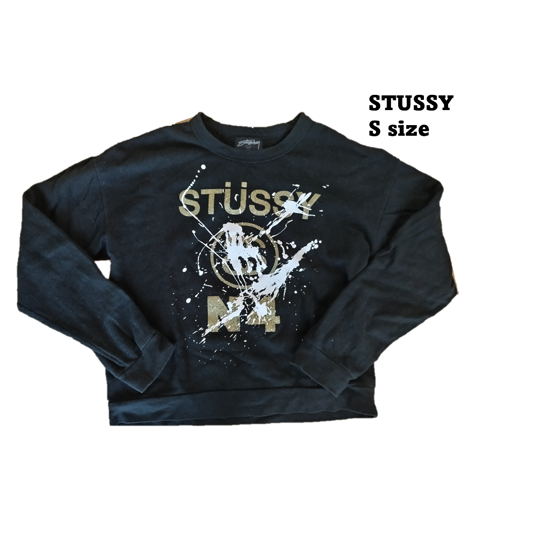 STUSSY(ステューシー)の★希少デザイン★STUSSY No.4 ロゴ ペイント レディース スエット レディースのトップス(トレーナー/スウェット)の商品写真