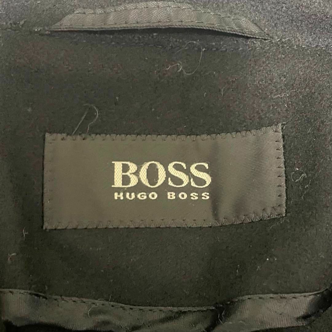 HUGO BOSS(ヒューゴボス)の【HUGO BOSS】ロングチェスターコート カシミヤ混 黒 50サイズ 4XL メンズのジャケット/アウター(チェスターコート)の商品写真