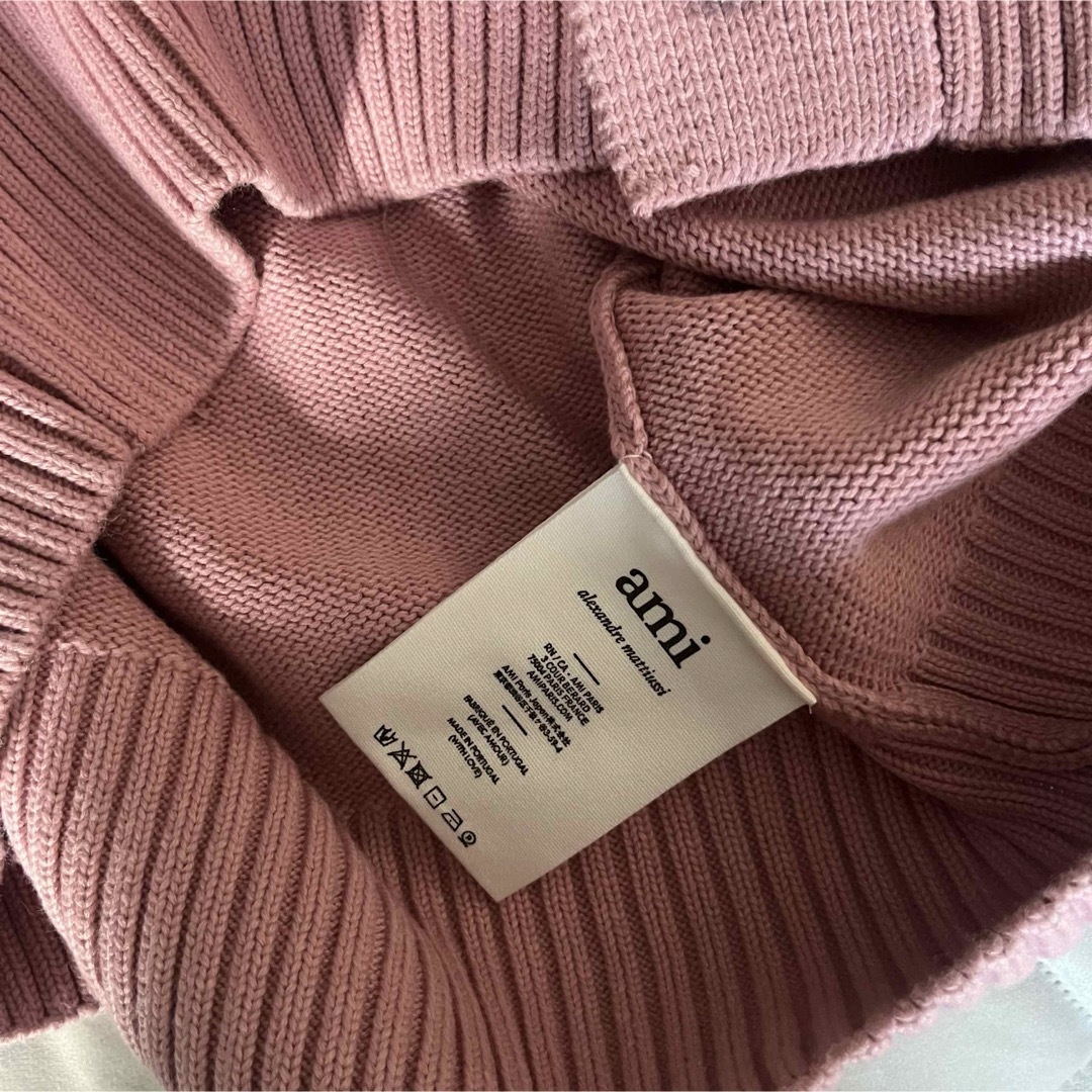 AMI PARIS アミパリス ピンクウールカーディガン 新品 AMI PARIS アミパリス ピンクウールカーディガン 新品
