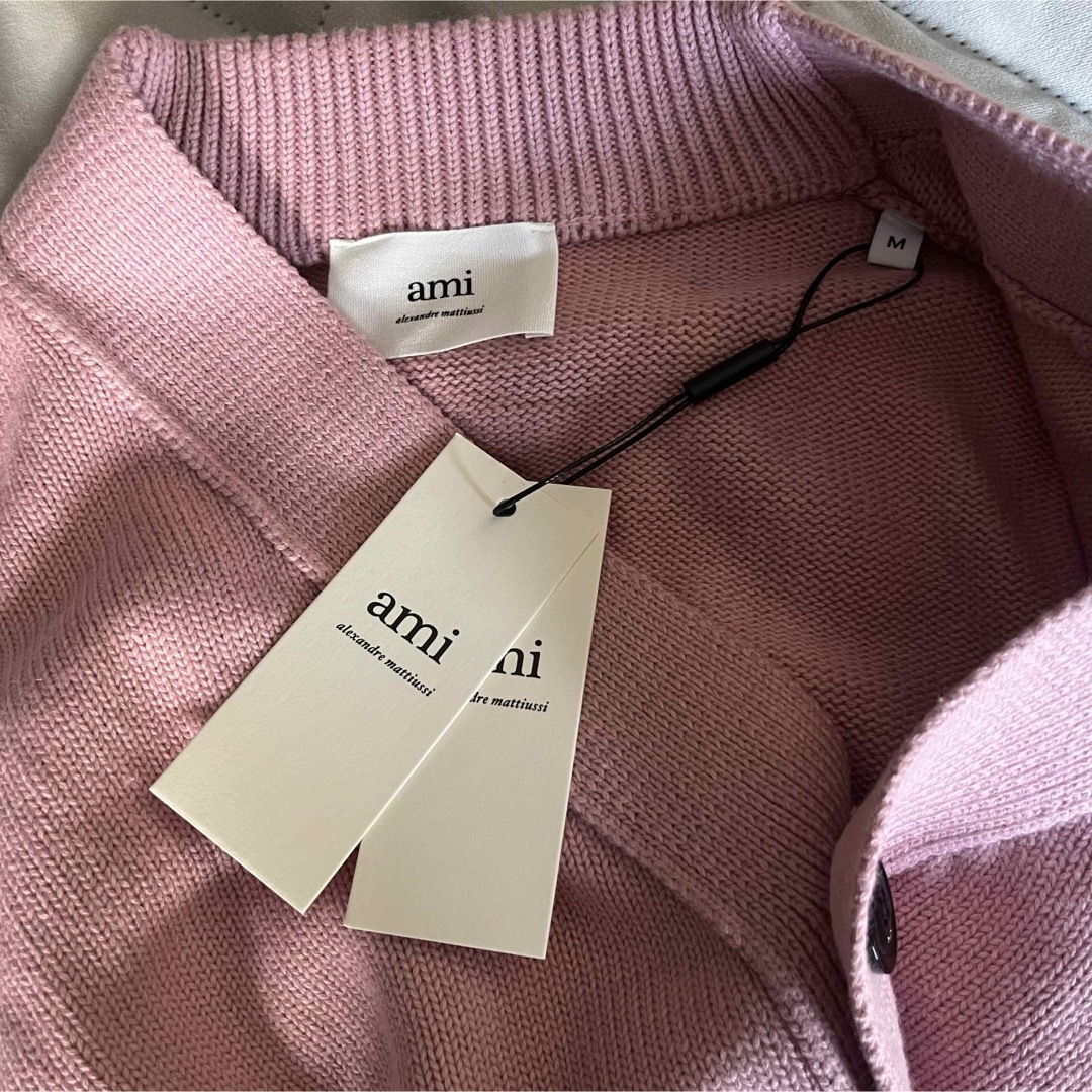 AMI PARIS アミパリス ピンクウールカーディガン 新品 AMI PARIS アミパリス ピンクウールカーディガン 新品