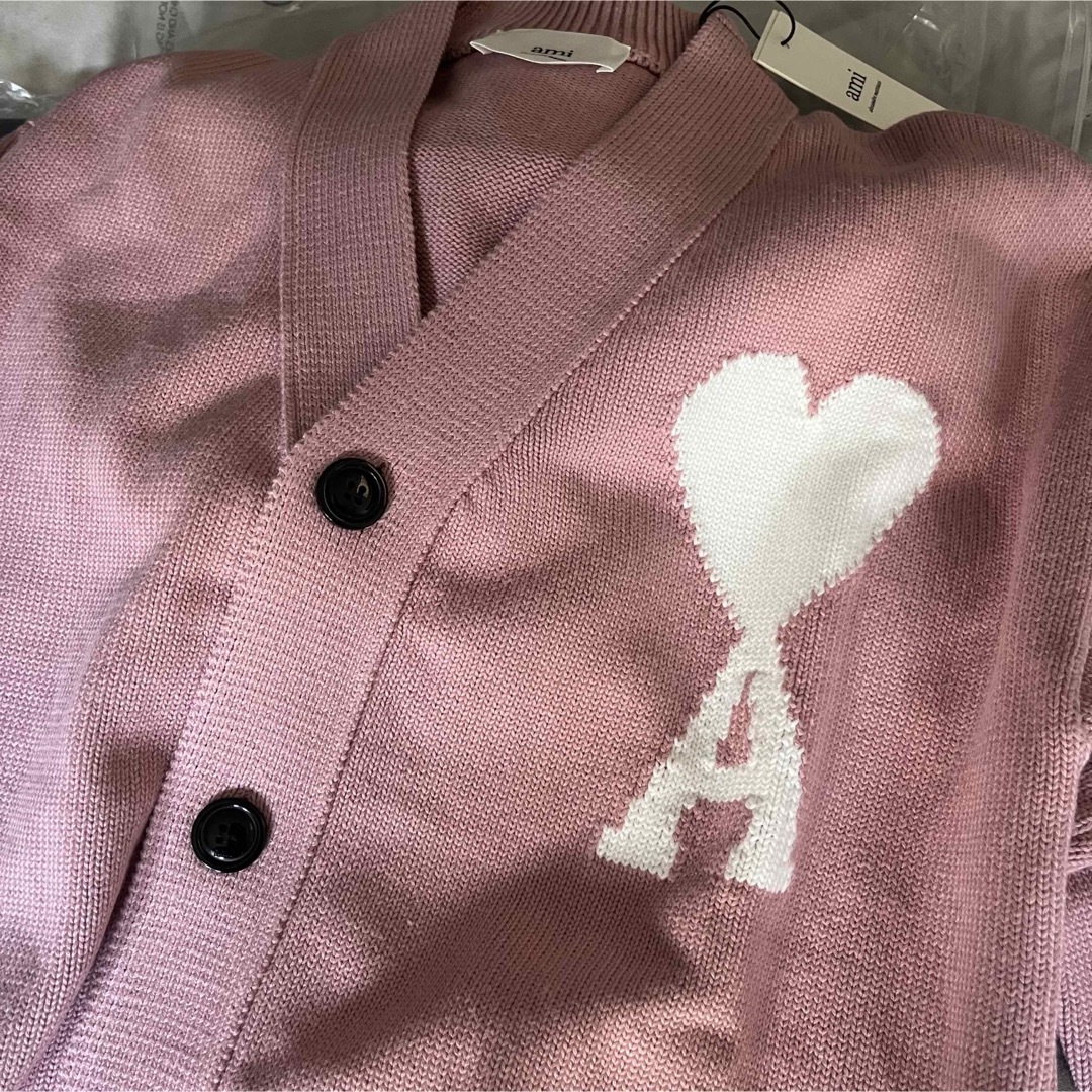 AMI PARIS アミパリス ピンクウールカーディガン 新品 AMI PARIS アミパリス ピンクウールカーディガン 新品