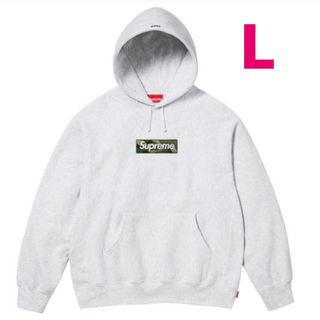 シュプリーム(Supreme)のSupreme box logo hooded ash grey L(パーカー)