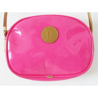 フェンディ(FENDI)のS12 FENDI フェンディ ロゴ PVC/レザー ショルダーバッグ ピンク/ベージュ(ショルダーバッグ)