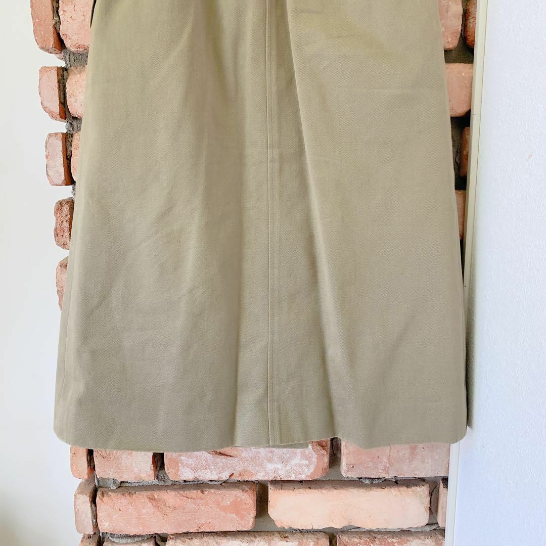 SANYO(サンヨー)の2836 美品 SANYO ひざ下丈 台形 厚手 コットン スカート カーキ レディースのスカート(ロングスカート)の商品写真