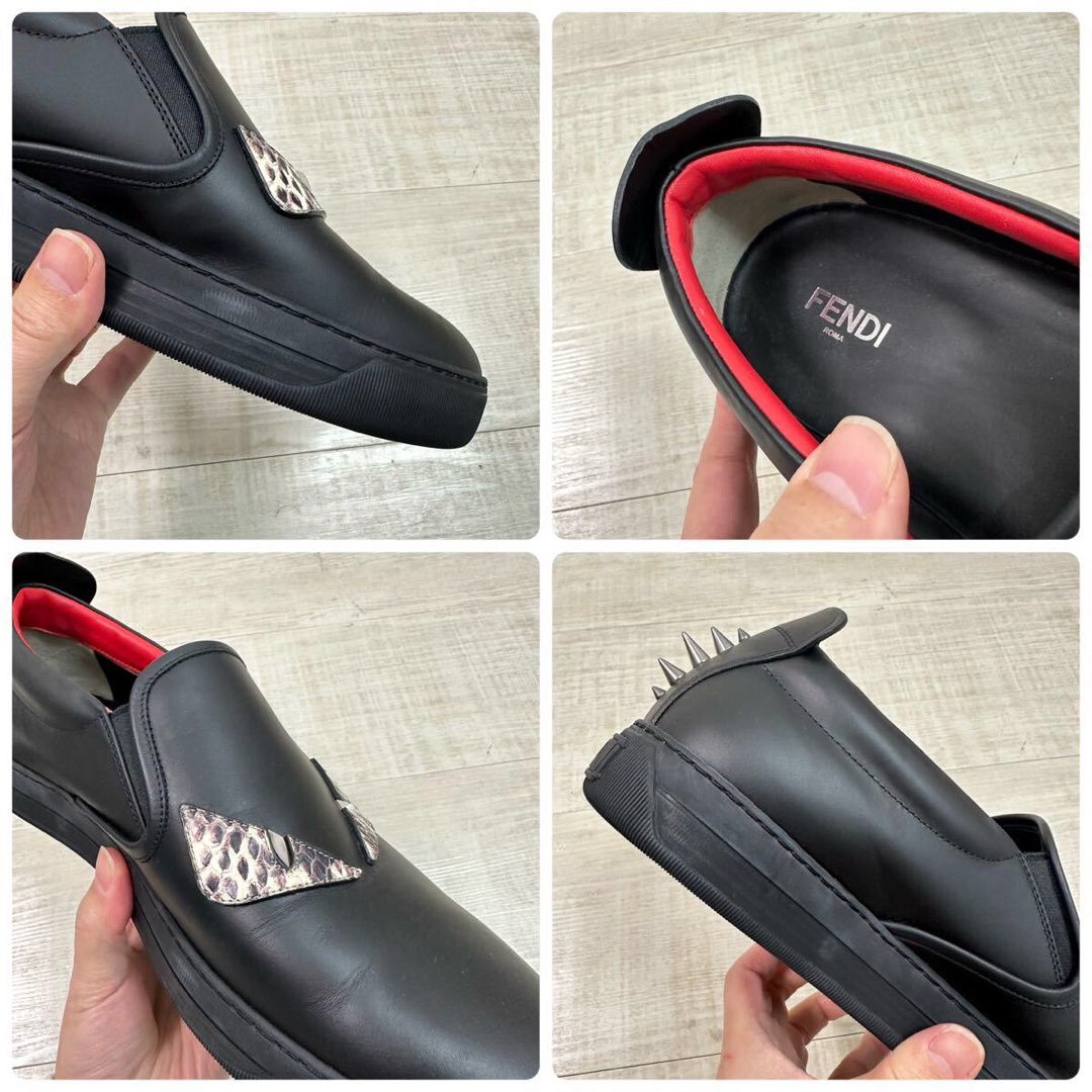 FENDI(フェンディ)の試着程度 FENDI BAG BUGS SLIP ON サイズ 7E ( 7 ) メンズの靴/シューズ(スニーカー)の商品写真