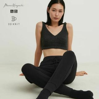 ユニクロ(UNIQLO)のユニクロ mame kurogouchi 3Dリブニットブラ ダークグレー XL(ベアトップ/チューブトップ)