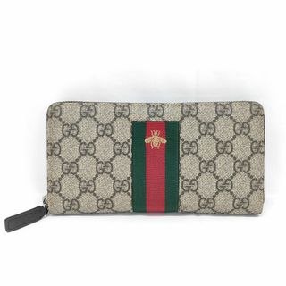 グッチ(Gucci)の【美品級】GUCCI（グッチ）　BEE GGスプリーム　総柄　長財布(財布)