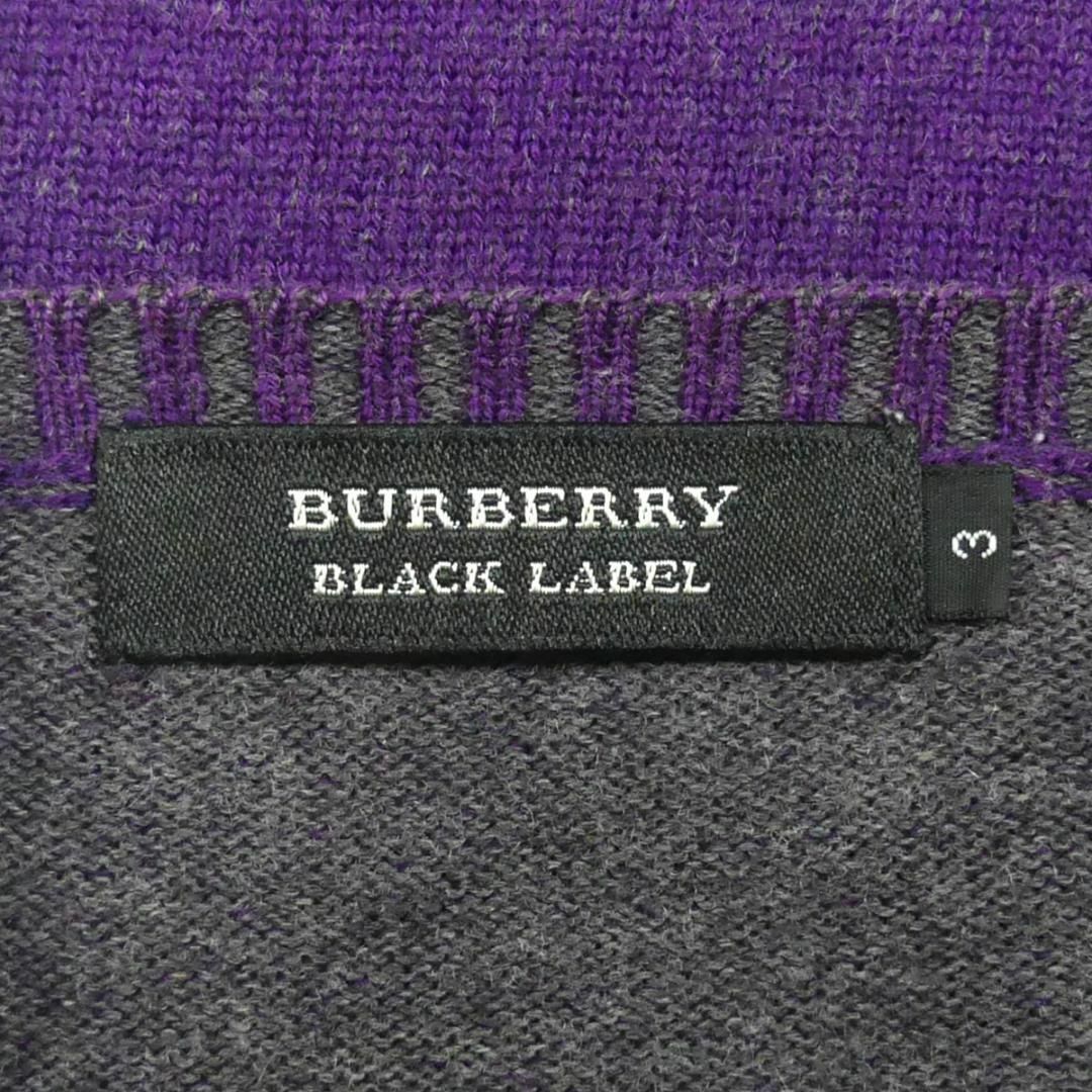 BURBERRY BLACK LABEL(バーバリーブラックレーベル)の廃盤 バーバリーブラックレーベル セーター ニット L ウール 紫 TY2755 メンズのトップス(ニット/セーター)の商品写真