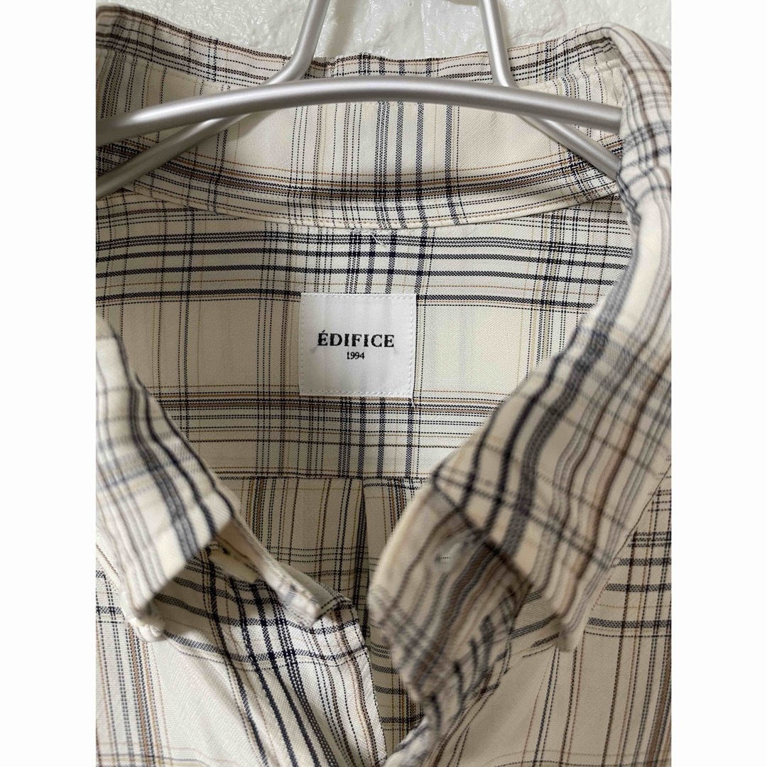 EDIFICE(エディフィス)のEDIFICE チェックシャツ Lサイズ レーヨン100% 美品 メンズのトップス(シャツ)の商品写真
