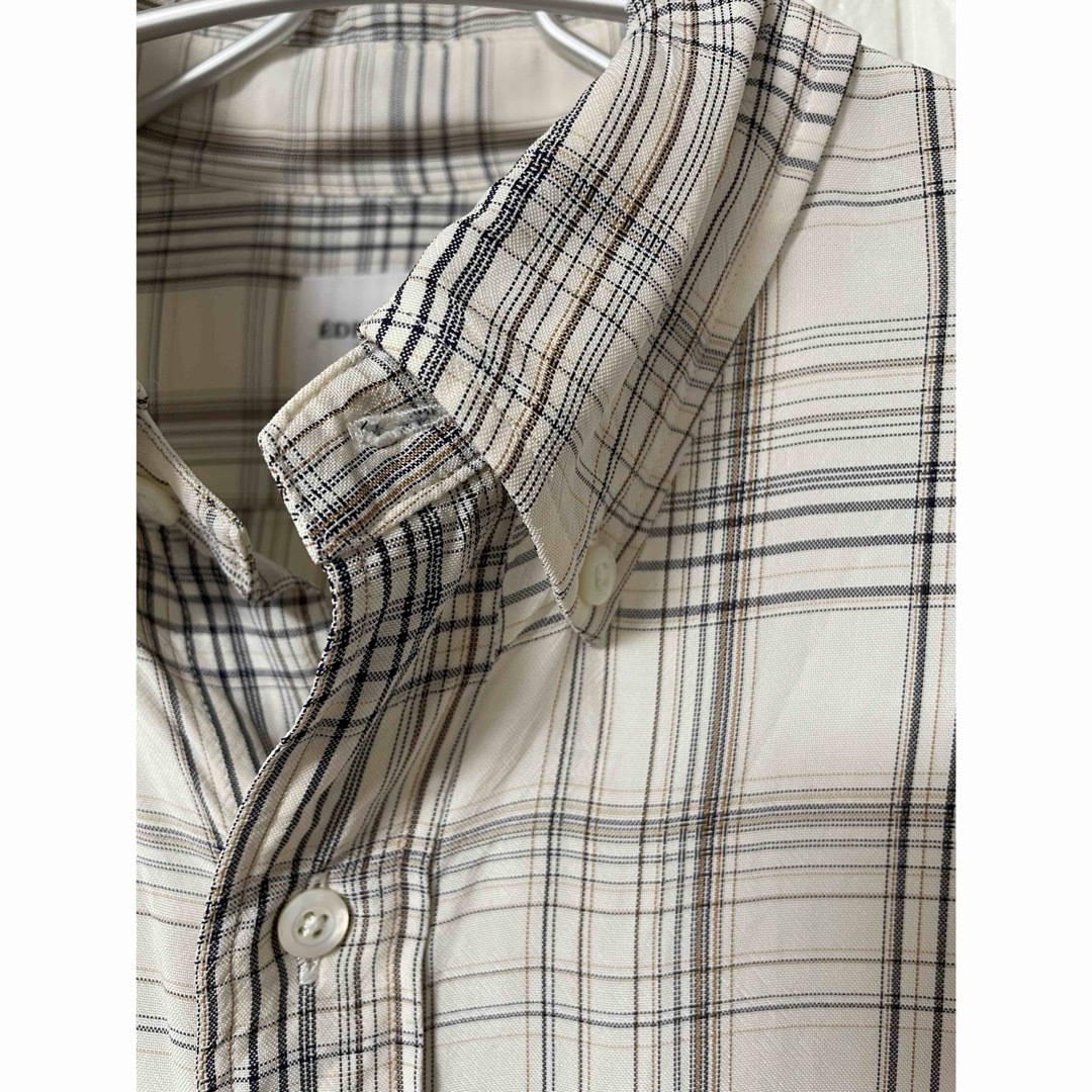 EDIFICE(エディフィス)のEDIFICE チェックシャツ Lサイズ レーヨン100% 美品 メンズのトップス(シャツ)の商品写真