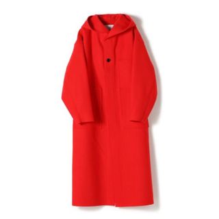 ハイク(HYKE)のHYKE MELTON HOODED WORK COAT RED サイズ1(ロングコート)