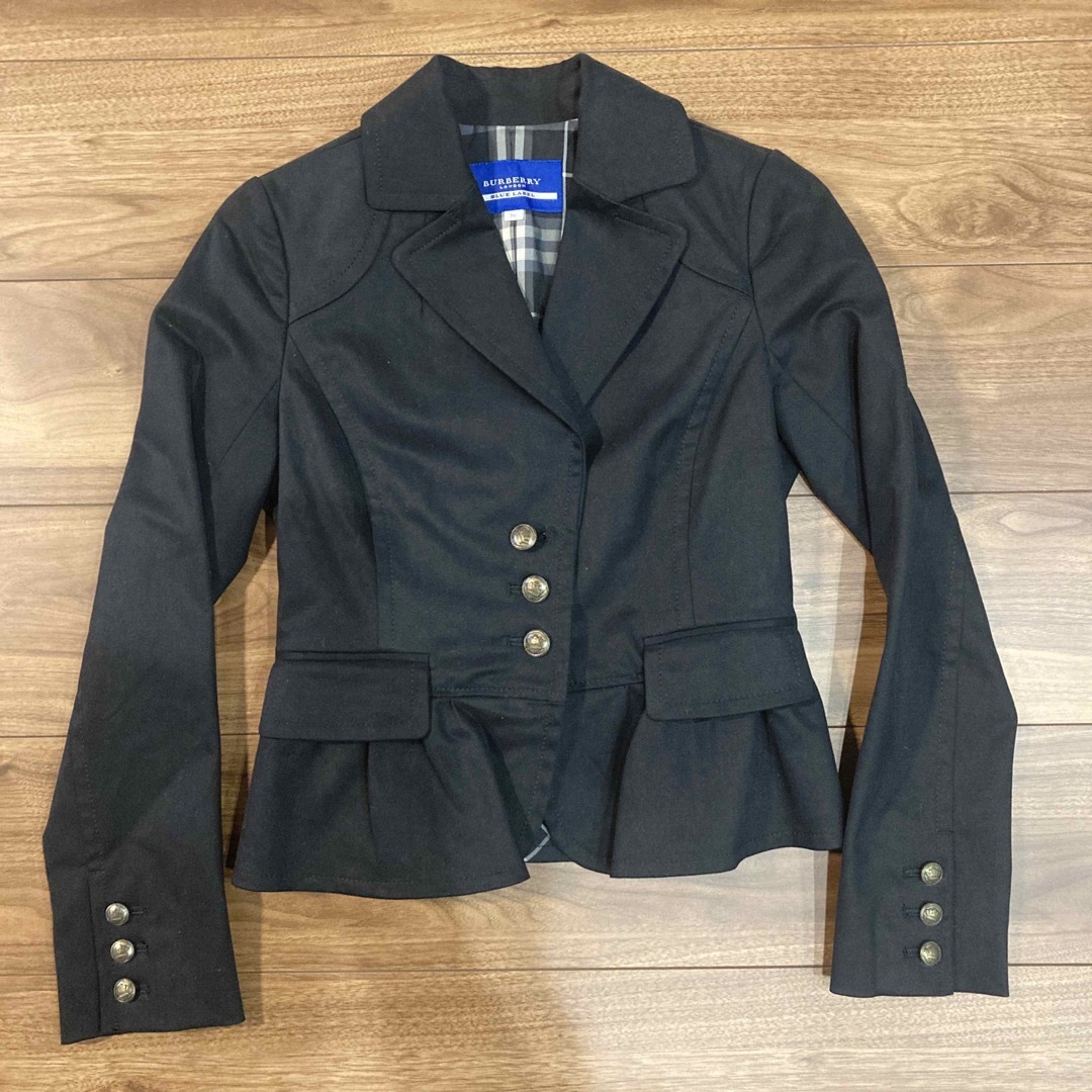 BURBERRY BLUE LABEL(バーバリーブルーレーベル)の【クリーニング済☆】Burberry バーバリー テーラード ジャケット フリル レディースのジャケット/アウター(テーラードジャケット)の商品写真