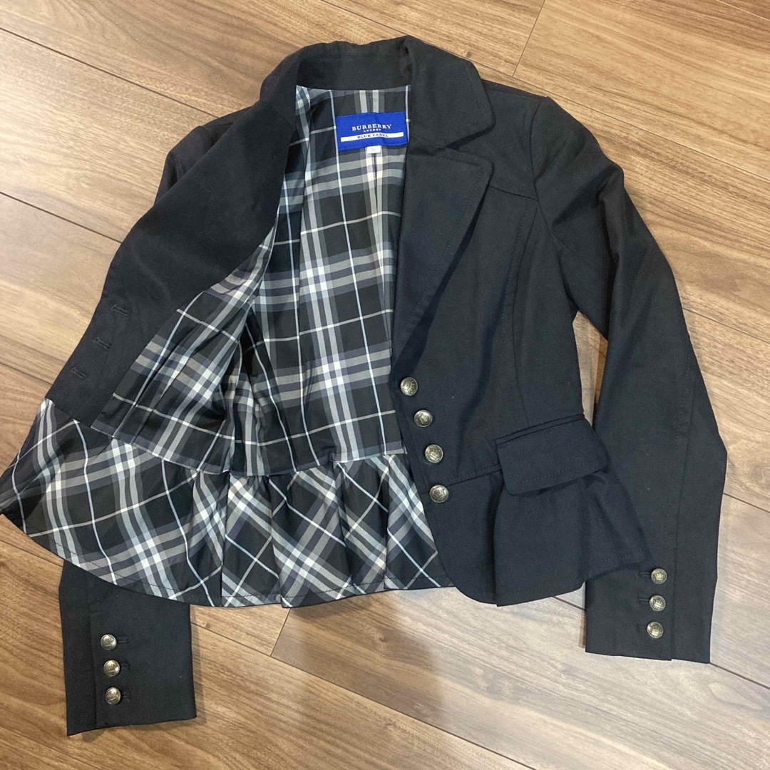 BURBERRY BLUE LABEL(バーバリーブルーレーベル)の【クリーニング済☆】Burberry バーバリー テーラード ジャケット フリル レディースのジャケット/アウター(テーラードジャケット)の商品写真