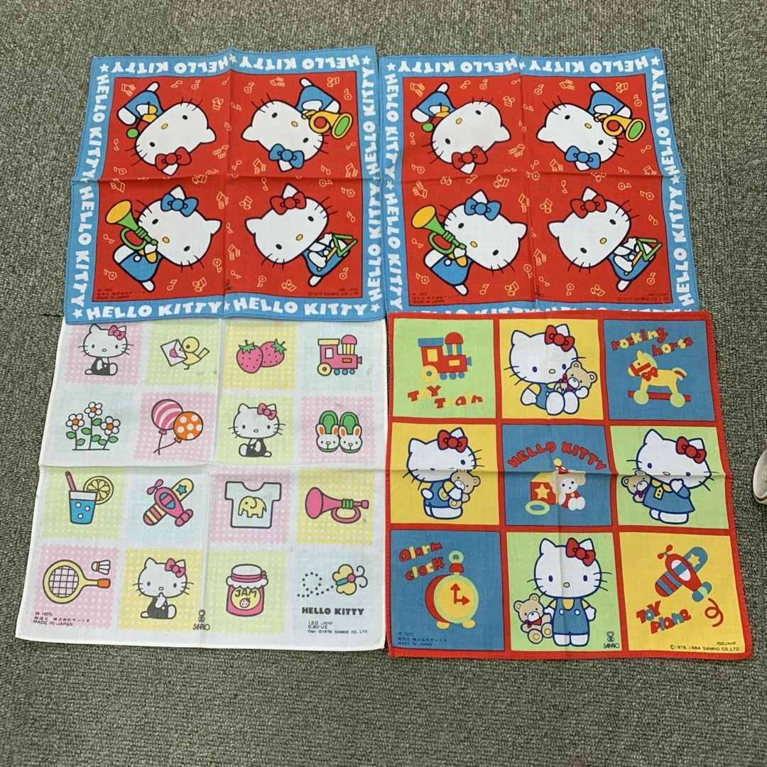 古いハンカチ☆初代ハローキティ・パティ&ジミィ・キキララ 古いハンカチ☆初代ハローキティ・パティ&ジミィ・キキララ